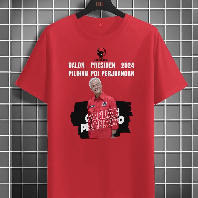 PROMO SPECIAL KAOS GANJAR PRANOWO PRESIDEN T SHIRT PARTAI PDI COWOK / CEWEK KEREN | GANJAR PDI PRESI