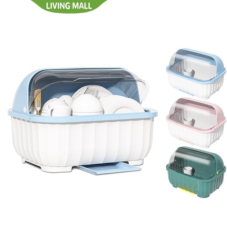 TERMURAH Rak Piring Tertutup Plastik Tempat Piring Sendok Minimalis Pengering Mini Tutup/Tempat Boto