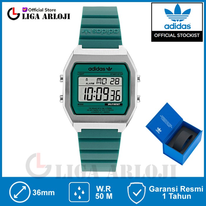 Adidas Original AOST22076 DIGITAL TWO Jam Tangan Unisex Green Vintage