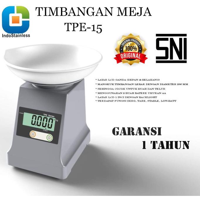 Ready Stok Promo Timbangan Buah Digital Tpe Simple Weighting Kapasitas 15 Kg - Tpe-15