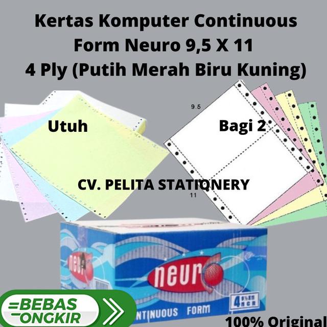 

Kertas Neuro Continuous Form 9 1/2 X 11 4 Ply (K4) Full Paper NCR |Top|Best