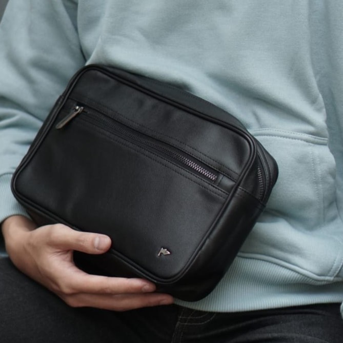 ✨Original Tfg Tas Pria Pouch Clutch Nobu 216 Black Bisa Sameday