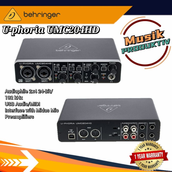 ✨Sale Behringer Soundcard Umc 204Hd / Umc-204Hd / Umc204Hd Diskon