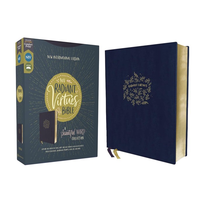 ✨Sale Niv Radiant Virtues Bible Leather Soft Navy Blue Terbatas