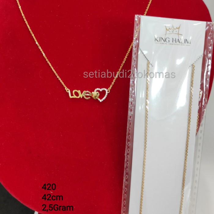 ✨Sale Kalung Emas Kadar 420 Berbandul Kata Love Bisa Gojek