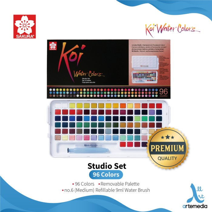 

✨Sale Cat Air Sakura Koi Watercolor 96 Studio Set Sketch Box Bisa Sameday