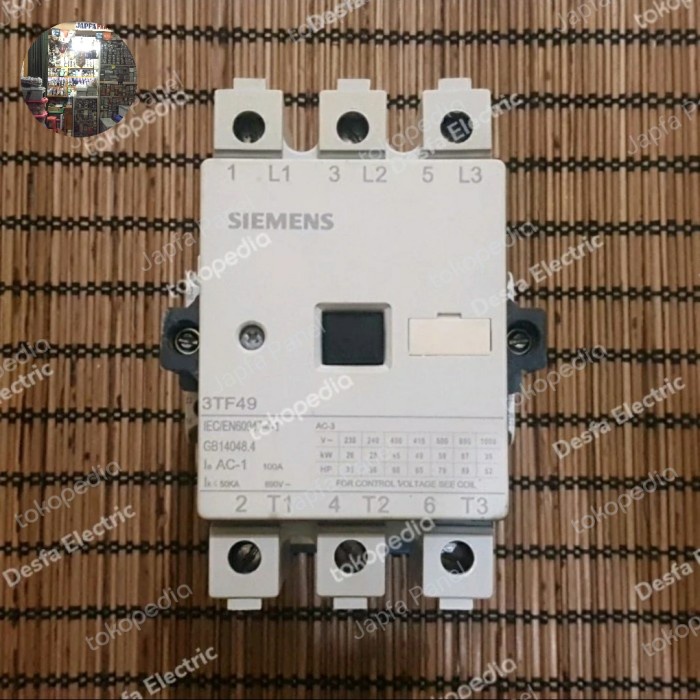 ✨Original Kontaktor Contactor Siemens 3Tf49 3Phase 100A 220Vac Original Limited