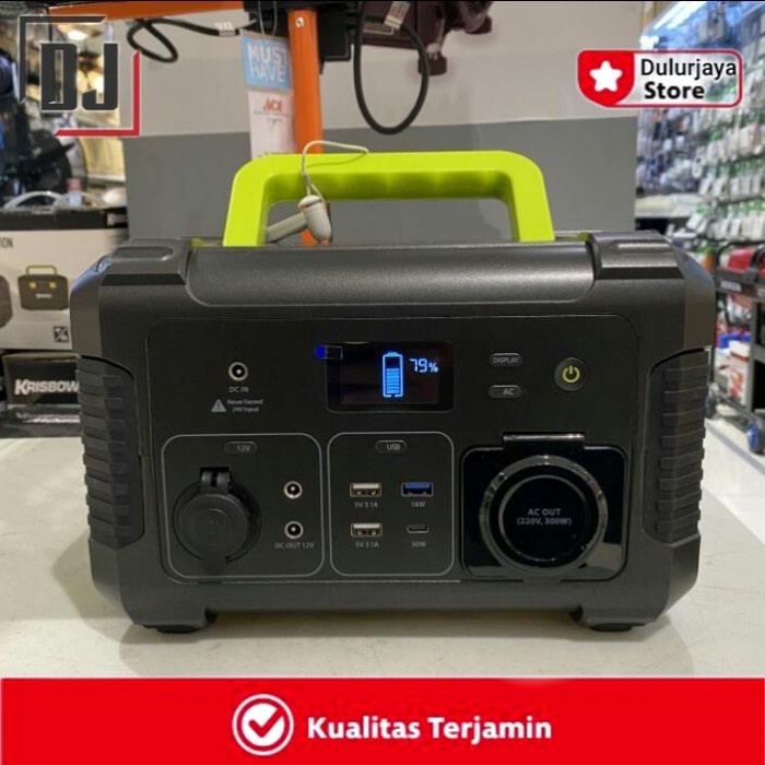 ✨Ori Krisbow Portable Power Station 300W-Hitam Terbaru