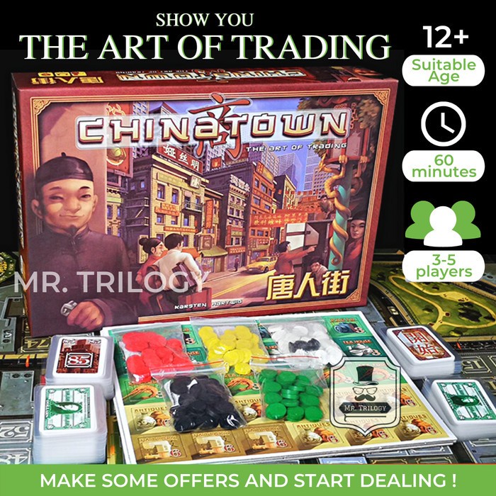 ✨Ori China Town Board Game By Z-Man Games Skill Bisnis Trading N Negosiasi Bisa Gojek