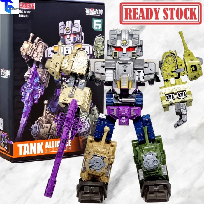 ✨New Xingbianzhanshen Tank Alliance 8387 Transformers Bruticus Combiner Set Terbaru