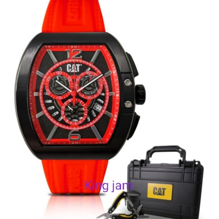 ✅Sale Jam Tangan Pria Cat Caterpillar 11.163.28.138 Original Red Rubber Diskon