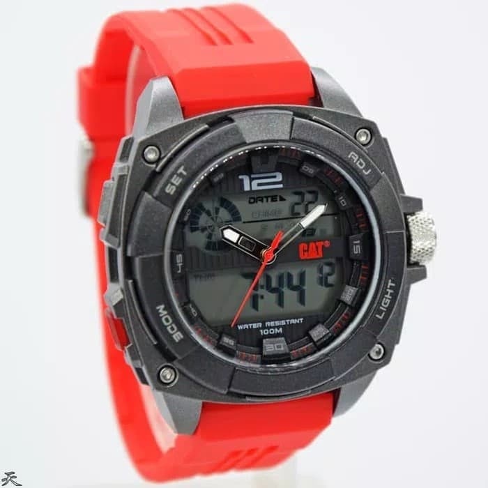 ✅Original Caterpillar Md.155.28.122 - Jam Tangan Pria Original Dualtime - Merah Terbatas
