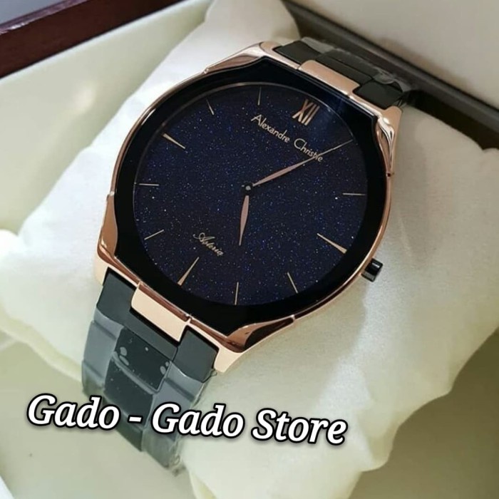 ✅Ori Jam Tangan Pria Original Alexandre Christie Ac8602 Black Rose Gold Berkualitas