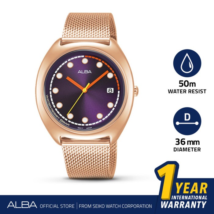 ✅New Ori Jam Tangan Alba Ag8K42 Wanita Rantai Pasir Rose Gold Original Terbaru