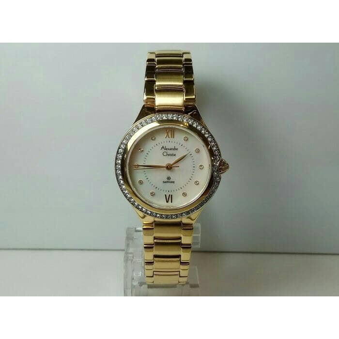 ✅New Jam Tangan Wanita Alexander Christie Ac 2665 Sapphire Gold Limited
