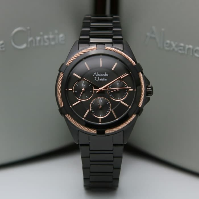 ✅New Alexandre Christie 2841Bf / Ac2841 Fullblack Ring Rg Original Garansi Bisa Sameday