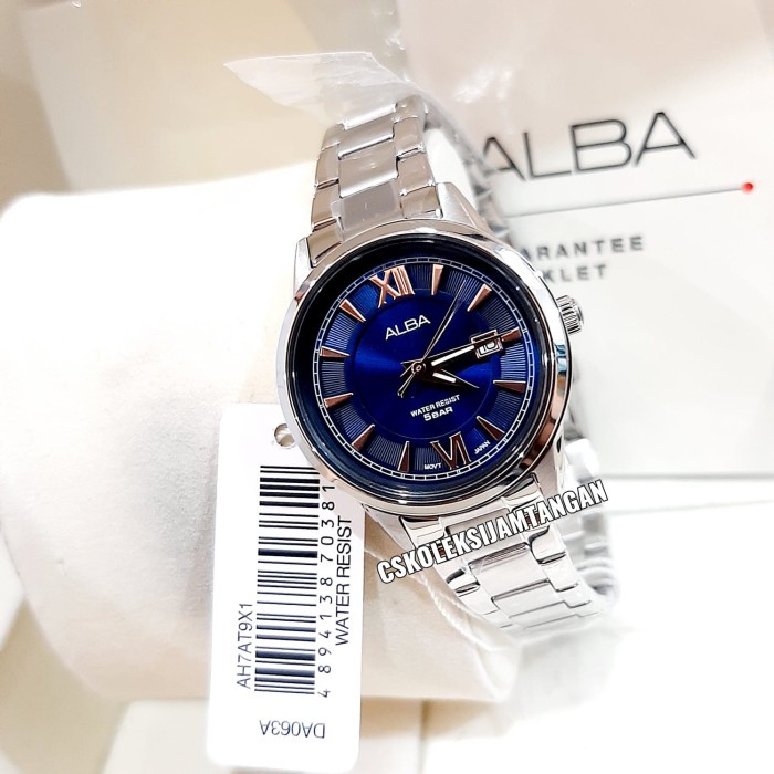 ✅New Jam Tangan Wanita Alba Ah7At9X1 Ah7At9 Silver Blue Original Garansi Terbaru