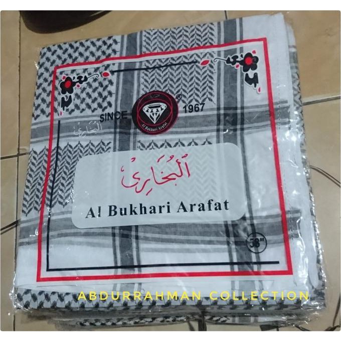 Sorban Almas Arafat Hitam Putih
