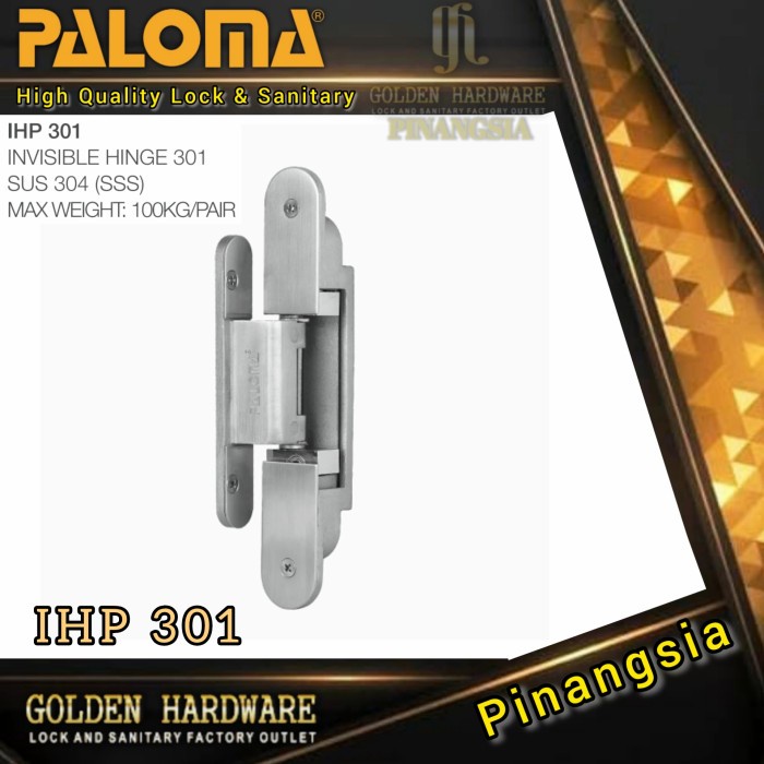 [Ori] Paloma Invinsible Hinge Engsel Pintu Tanam Stainless Steel Ihp 301 Terbaru