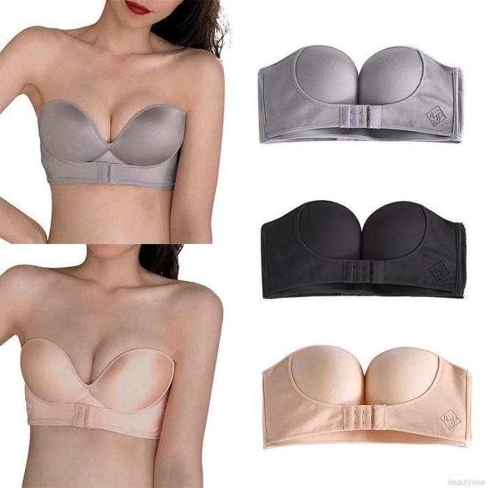 STRAPLESS BRA TANPA TALI BRA PUSH UP BH KAIT DEPAN INVISIBLE BRA
