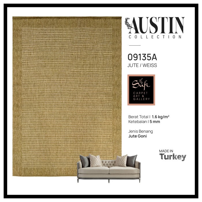 Promo Karpet Sisal Austin 160X230 Anyaman Import Turki Terbaru