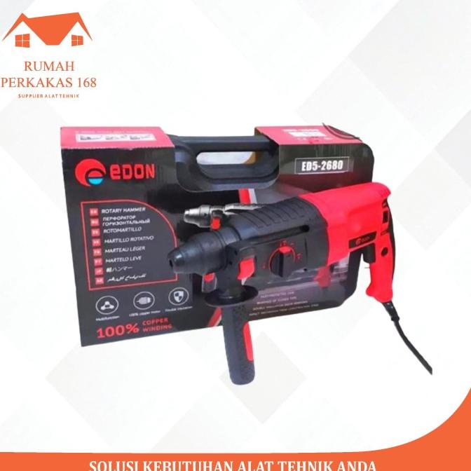 Edon Mesin Bor Beton 3 Fungsi Ed5-2680 Edon / Rotary Hammer Edon Ready