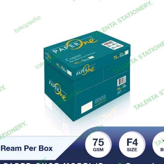 

PaperOne Kertas F4 75gr Copier 1 Box = 5 rim= (2500 lembar) Kertas HVS |Top|Best