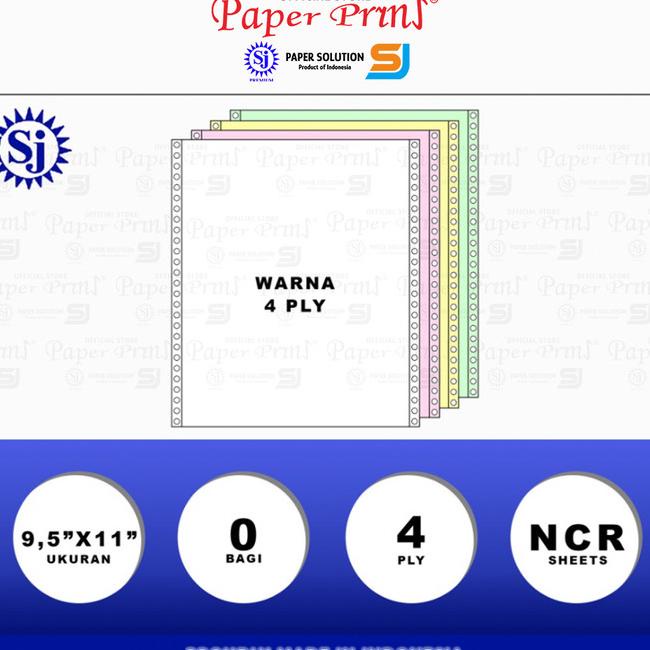 

SJ Premium Kertas Continuous Form 4PLY NCR 9,5" x 11" |Top|Best