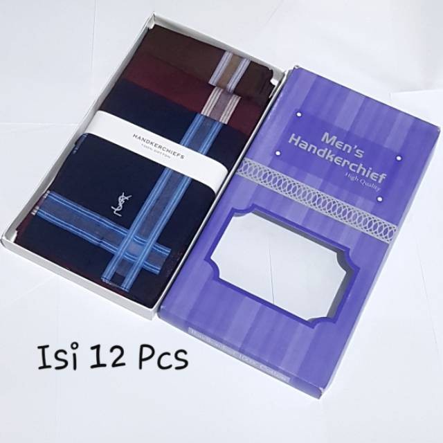 Pria Sapu Katun Piece Gelap Tangan Handkerchief Saputangan 12 Warna