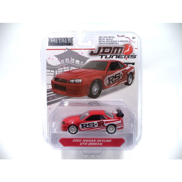 JADA 1/64 JDM TUNERS 2002 NISSAN SKYLINE GT-R (BNR34) RSR - RED