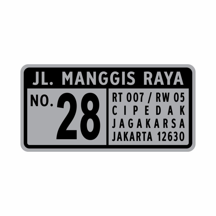 Promo Plang Nomor Rumah 40Cm X 20Cm Plat Alumunium