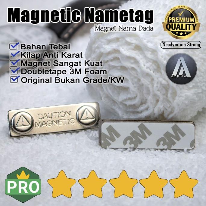 

Premium Caution Strong Magnet Nama Dada Nametag Name Tag Grade A/B Kode 645