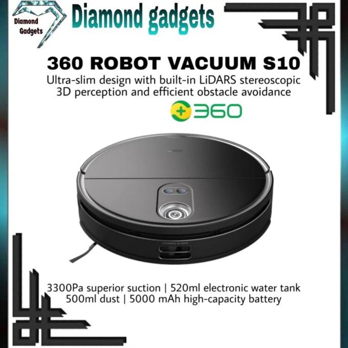 360 Robot Vacuum Cleaner S10 - Built-In Triple Eye Lidar 3D Vision Laksmitriyana