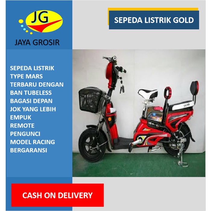 ✨New Ori Sepeda Listrik Super Rider Earth Gold New Berkualitas