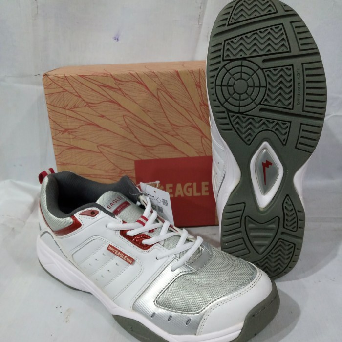 ✨Ori Sepatu Eagle Badminton Pria Putih'Merah Grand'Garden 40'44 Limited