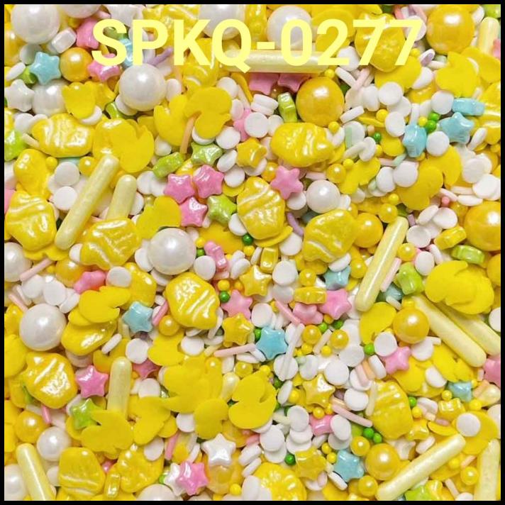 

BEST DEAL SPKQ-0277 SPRINKLES SPRINKLE SPRINGKEL 250GR STAR BEBEK CUPCAKE KUNING !!!!!