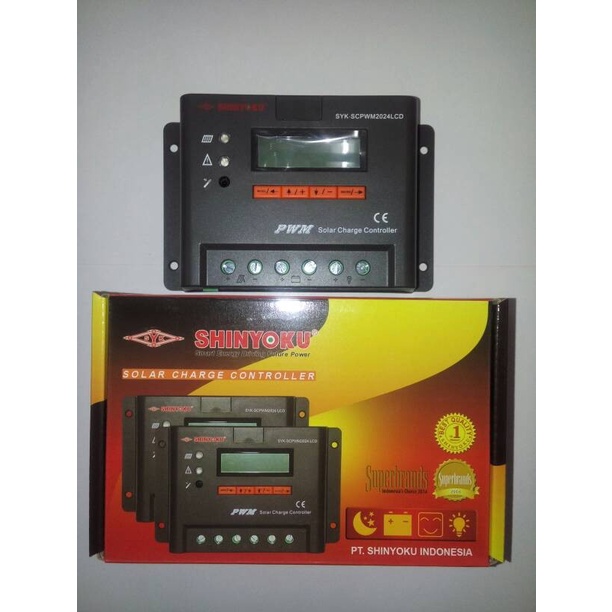 ✅Sale Shinyoku Solar Charge Controller Pwm Lcd 12V/24V 20A Timer Terbatas