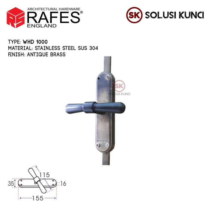 Terbaru Handle Kunci Pintu / Jendela Espanyolet Rafes England (Whd 1000) Promo