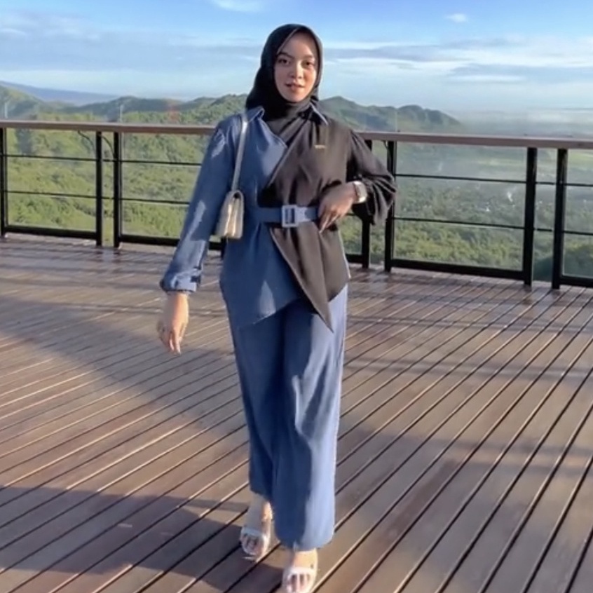 Setelan Wanita Terbaru 2023 Viral Dewasa Baju 2In1 Setelaan Premium Baju Muslim Pakaian Istri Kondan