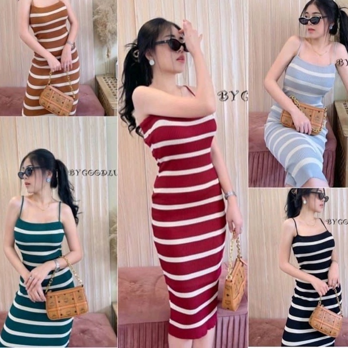 PROMO RealPict Baju Dress midi/Inner Rajut Maharani LD 110cm PB 67cm