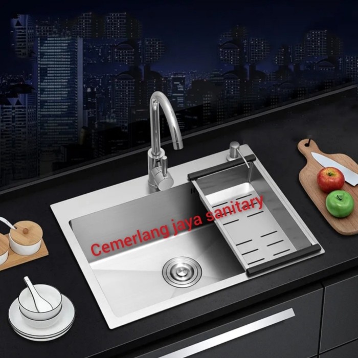 KITCHEN SINK STAINLESS 6045 PAKET KOMPLIT/ZINK STAINLESS 6045