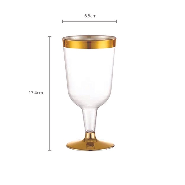 GELAS WINE PESTA EMAS / PREMIUM GOLD PARTY WINE GLASS