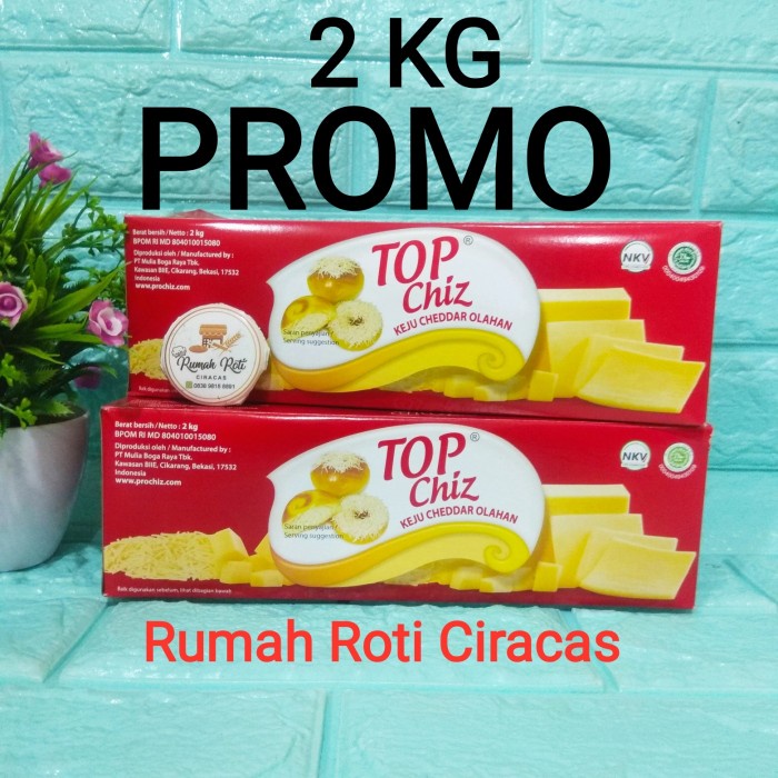 

Keju Top Chiz 2Kg Processed Cheddar Cheese 2 Kg Blok Chese Topchiz