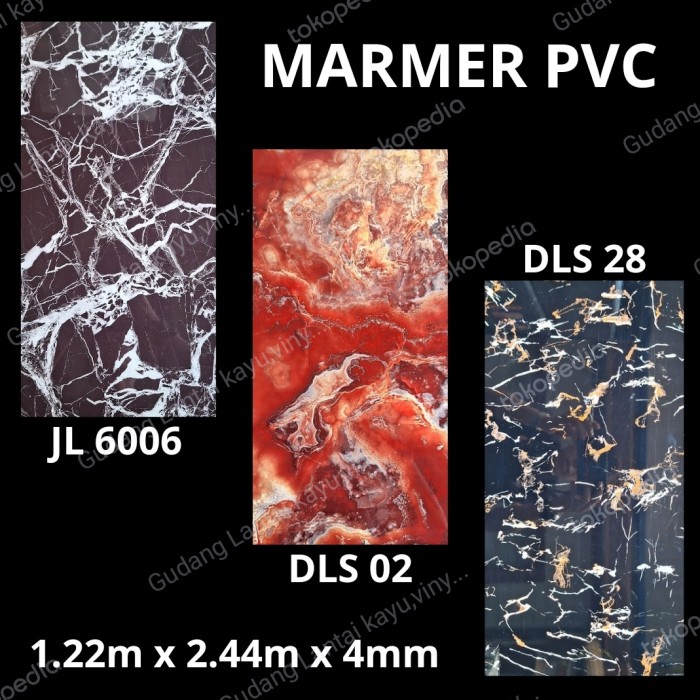 Ready MARMER PVC 122 X 244 X 4MM / PVC MARMER GLOSY