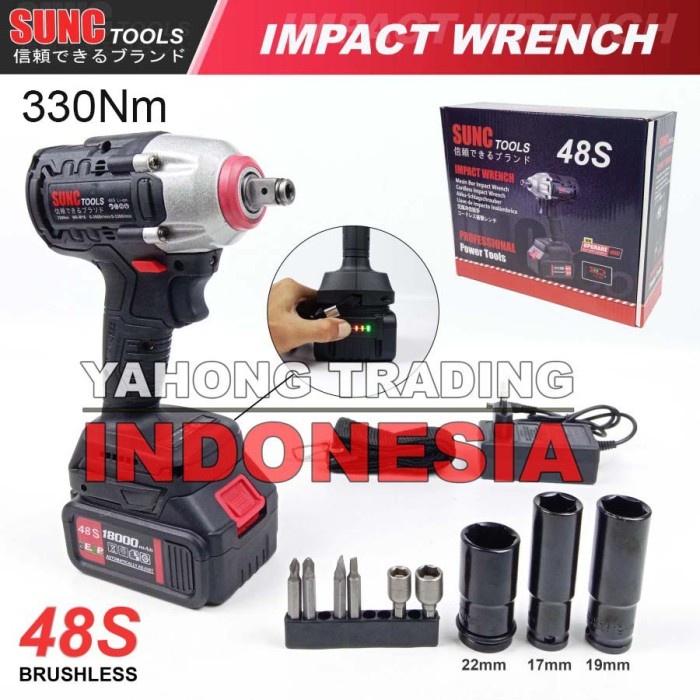 Promo Mesin Impact Wrench 1Baterai 48S 48V Inpek Inpec Impek Max Torsi 330Nm