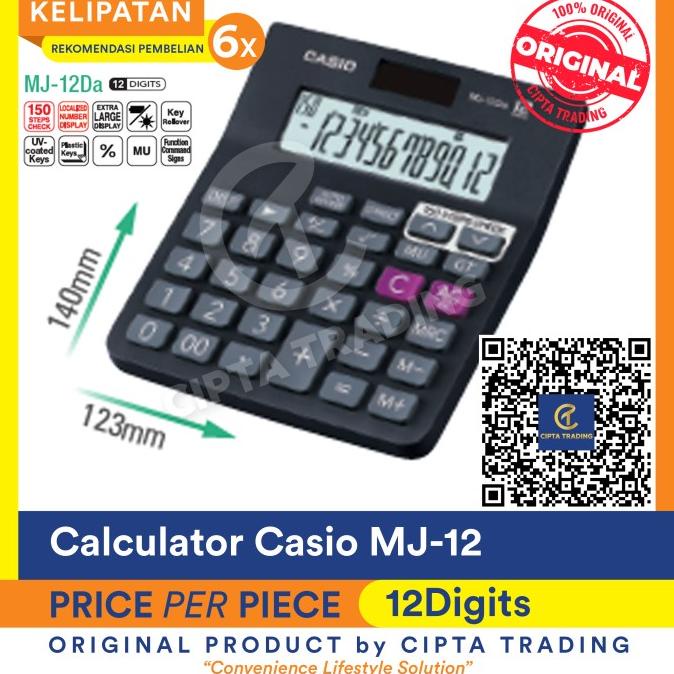

Calculator - Casio - 12 digits Check & Correct MJ-12