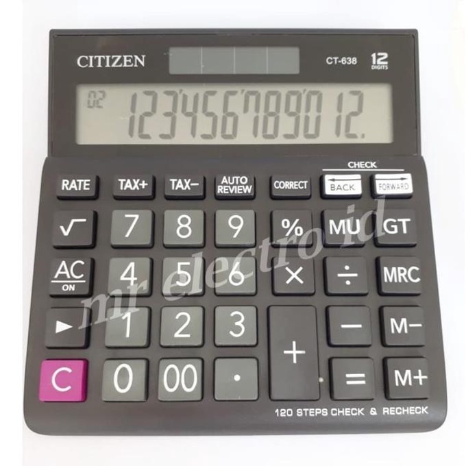 

KALKULATOR CITIZEN CT 638 - 12 DIGIT - TAX CALCULATION - CHECK CORRECT