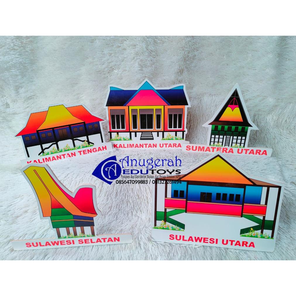 New mainan edukasi maket rumah adat 34 Provinsi .,