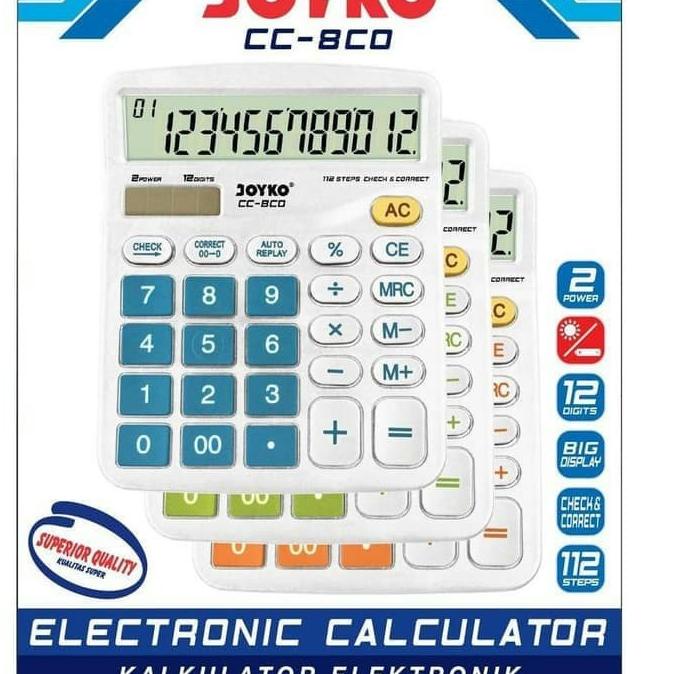 

Calculator CC-8CO Joyko/Kalkulator 12 Digits Check Correct