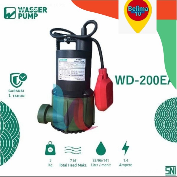 [Original] Pompa Kolam Celup Wasser 200Ea Original Bergaransi Limited